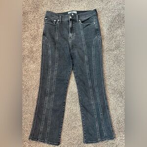 DAZE Denim Front Runner High Rise Seamed Flare Jeans in Faded Black - Size 29